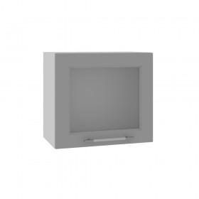Квадро ВПГС 500 шкаф верхний горизонтальный со стеклом высокий (Лунный свет/корпус Серый) в Стрежевом - strezhevoj.katalogmebeli.com | фото