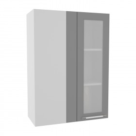 Лофт ВПУС 650 шкаф верхний угловой со стеклом высокий (Дуб майский/корпус Серый) в Стрежевом - strezhevoj.katalogmebeli.com | фото