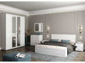 Модульная спальня Барселона (Белый/Белый глянец) в Стрежевом - strezhevoj.katalogmebeli.com | фото