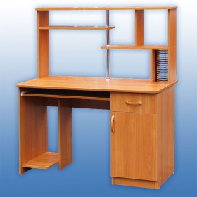Компьютерный стол 1 с надстройкой (Венге/Дуб выбеленный) в Стрежевом - strezhevoj.katalogmebeli.com | фото 3