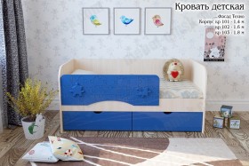 Техно Кровать детская 2 ящика 1.8 Синий глянец в Стрежевом - strezhevoj.katalogmebeli.com | фото