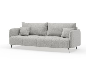 Валериан диван трёхместный прямой Светло-серый, ткань RICO FLEX 108 в Стрежевом - strezhevoj.katalogmebeli.com | фото 1